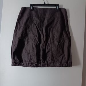 SARAH PACINI Olive Green Brown Cotton Skirt 2 M